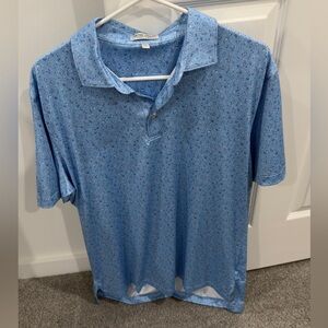 Peter Millar Light Blue Patterned Polo Shirt